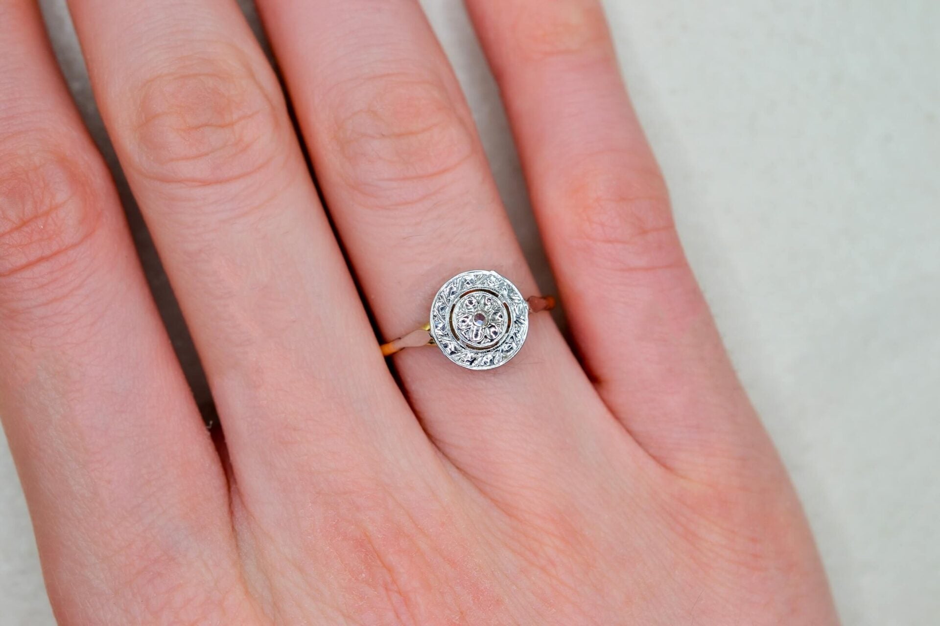 Bague Art Déco circulaire 2 Ors