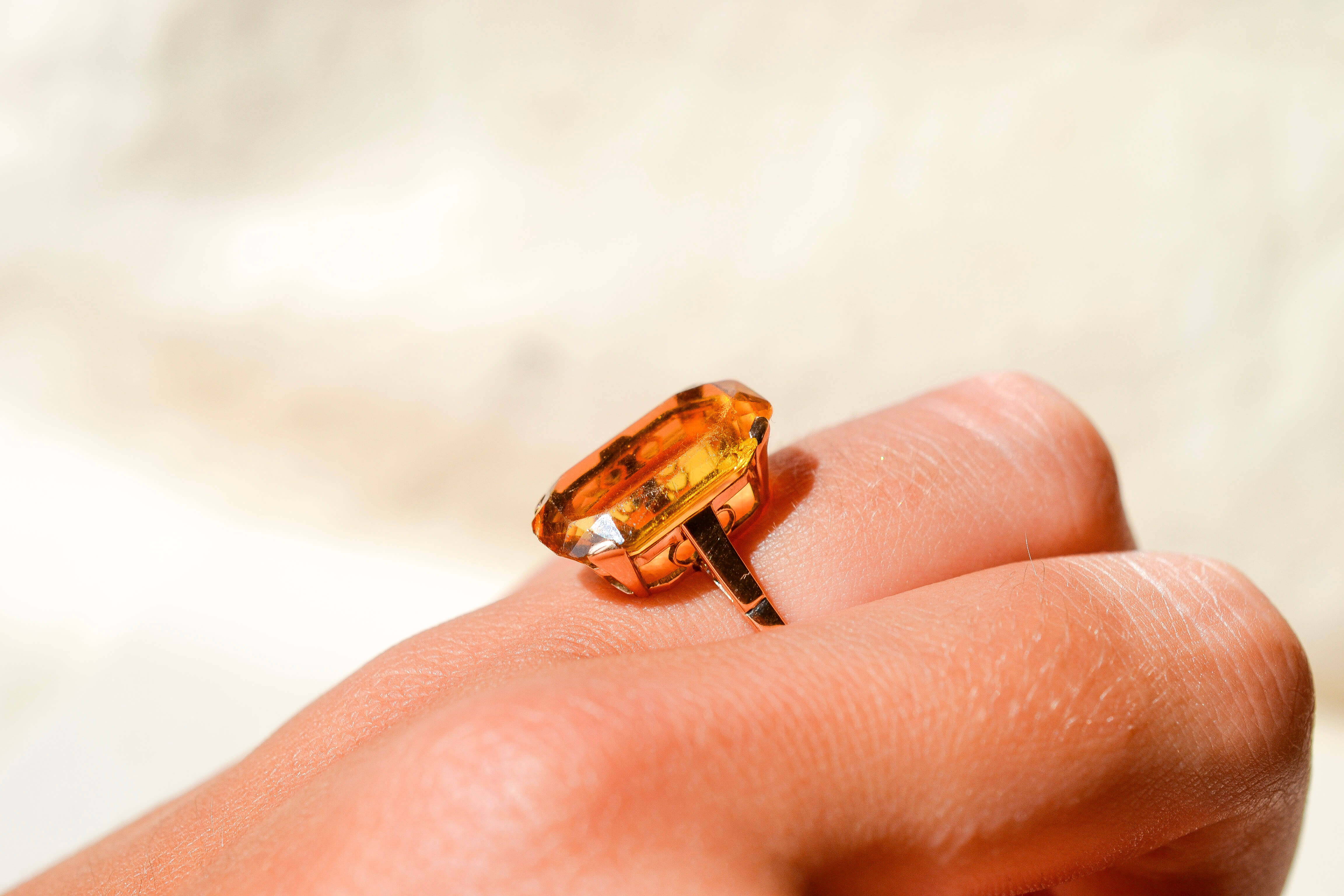 Bague cocktail Citrine 14K