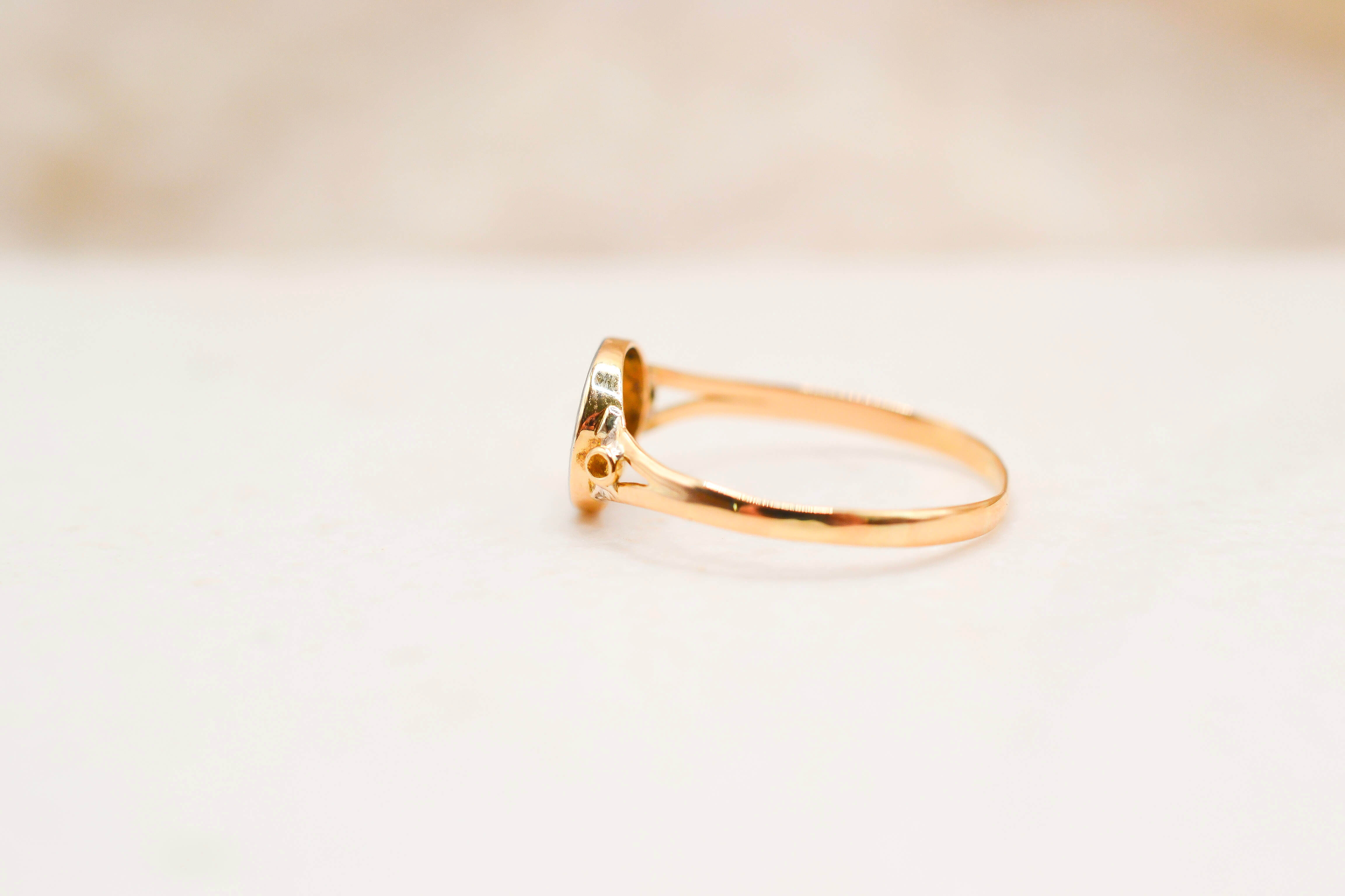 Bague ronde géométrique 2 Ors