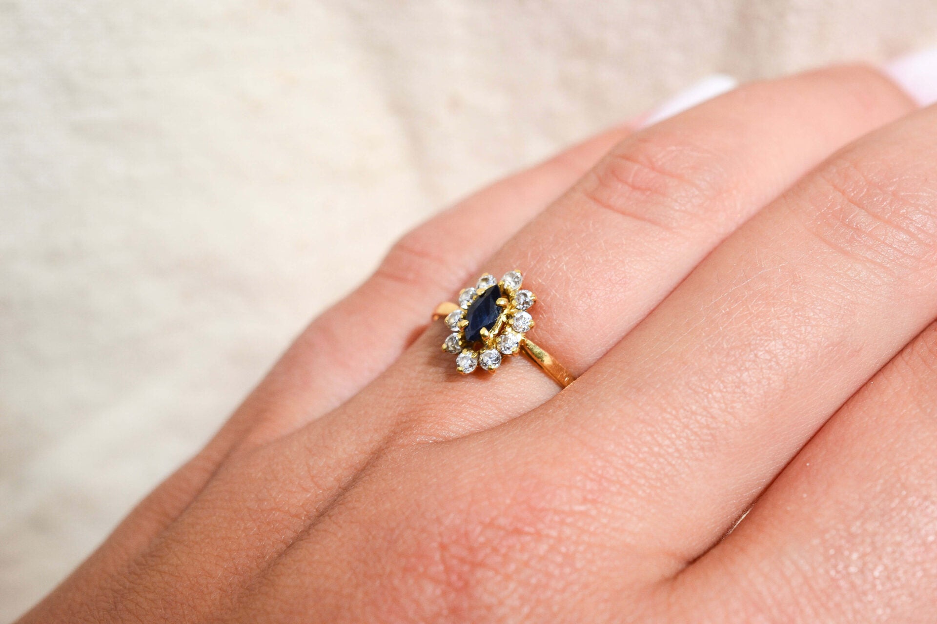 Bague Marguerite Saphir Or jaune