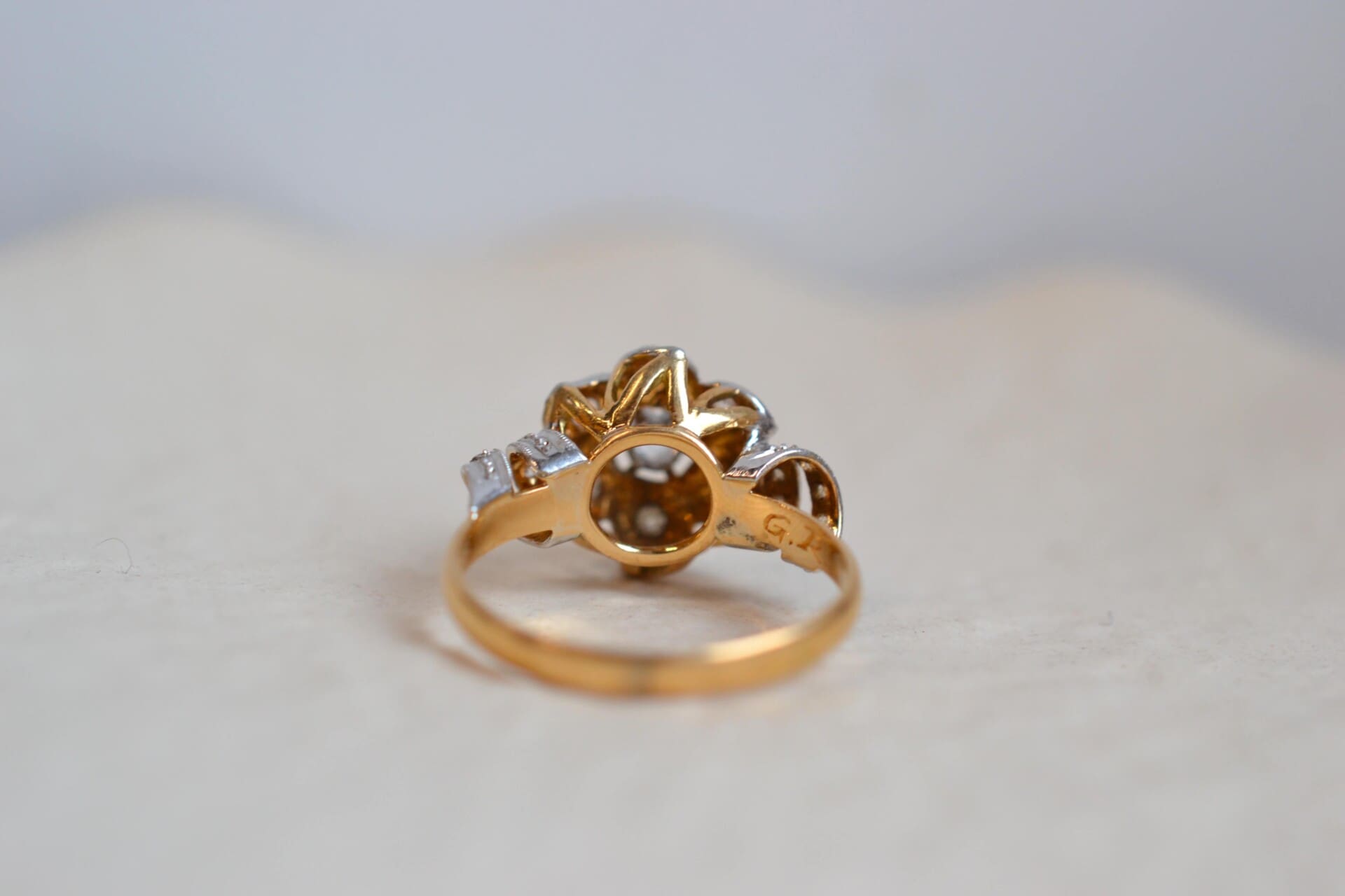 Bague Fleur 2 Ors oxydes