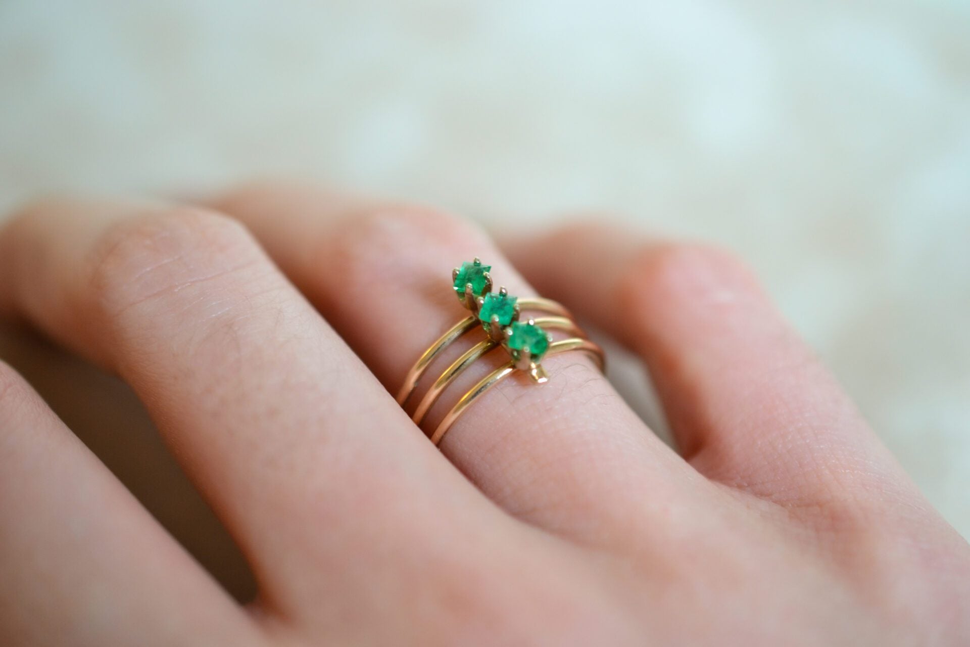 Bague Multi-anneaux Emeraudes