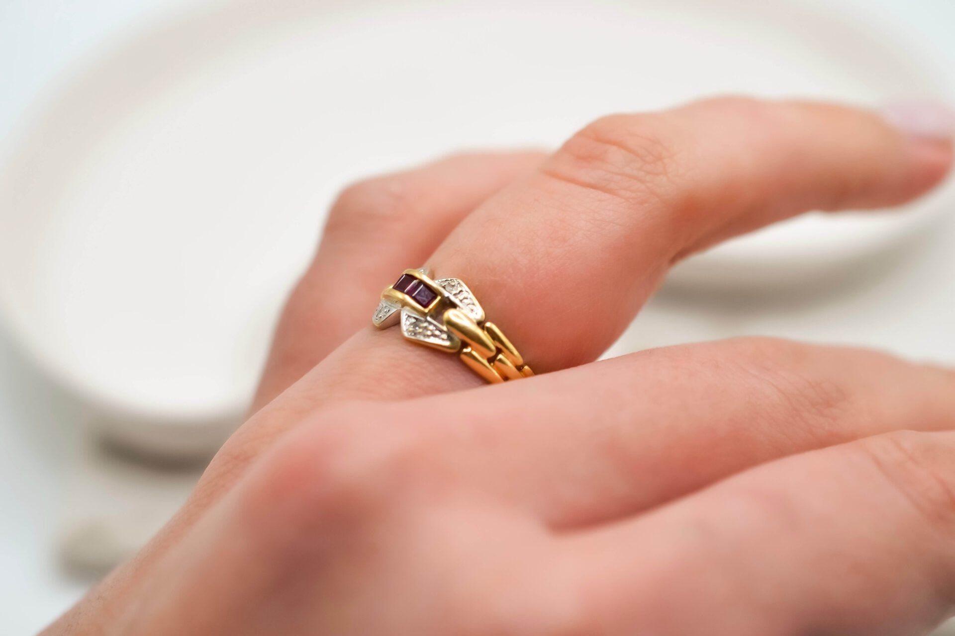 Bague Art Déco Rubis et Diamants