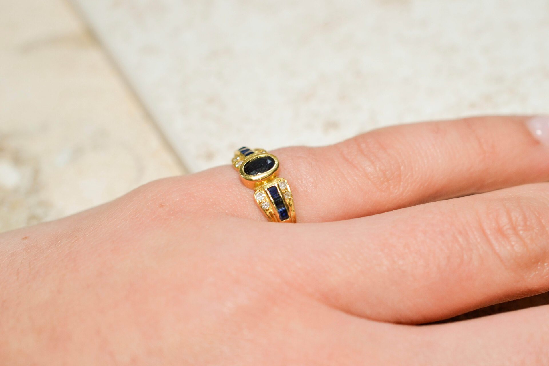 Bague Diadème Saphir et Diamant