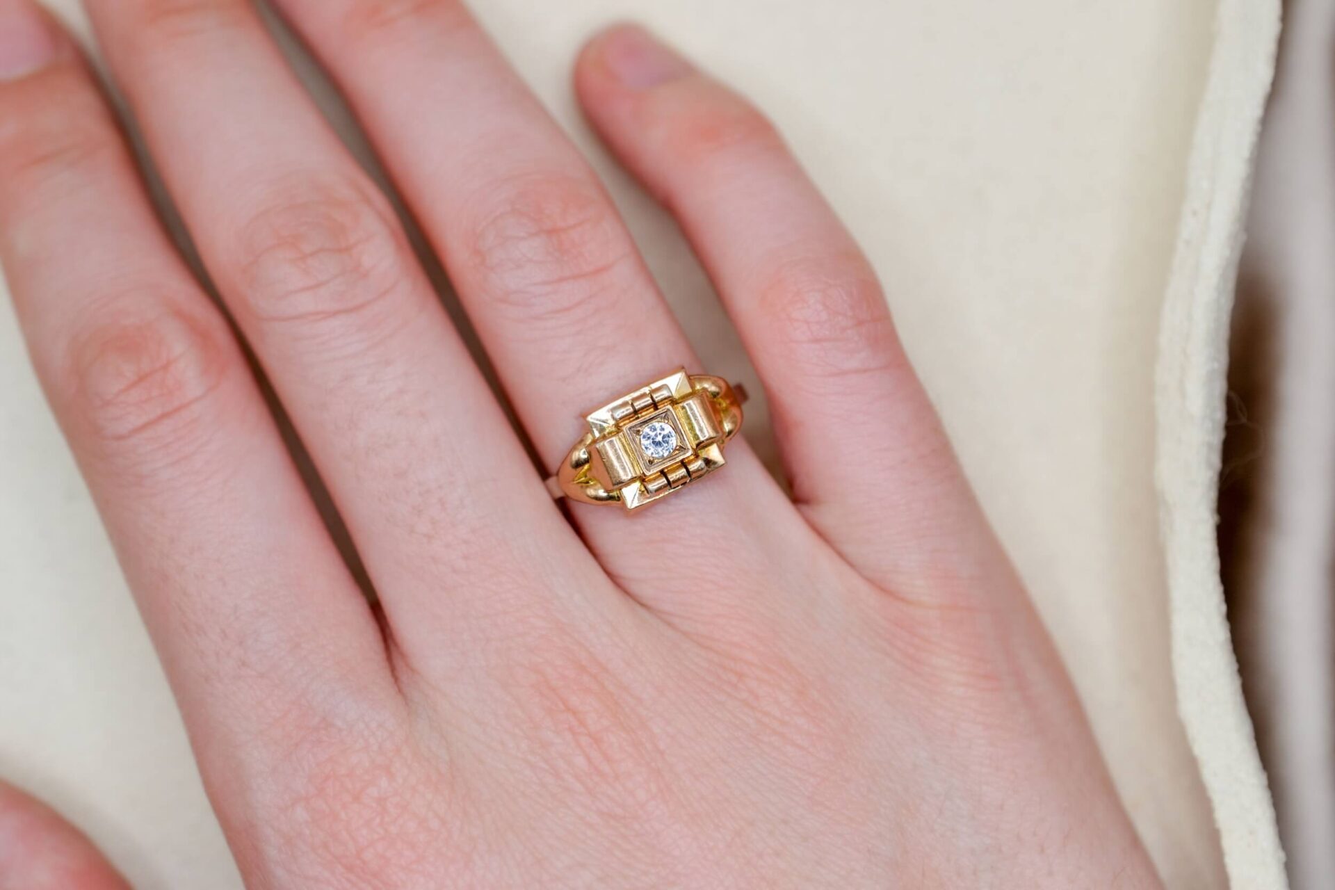 Bague Tank Or et Argent