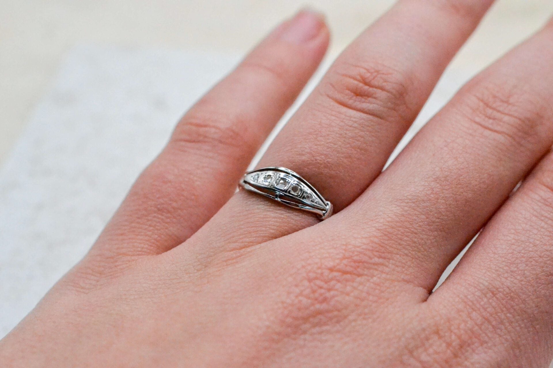 Bague jarretière 2 Ors et Diamants