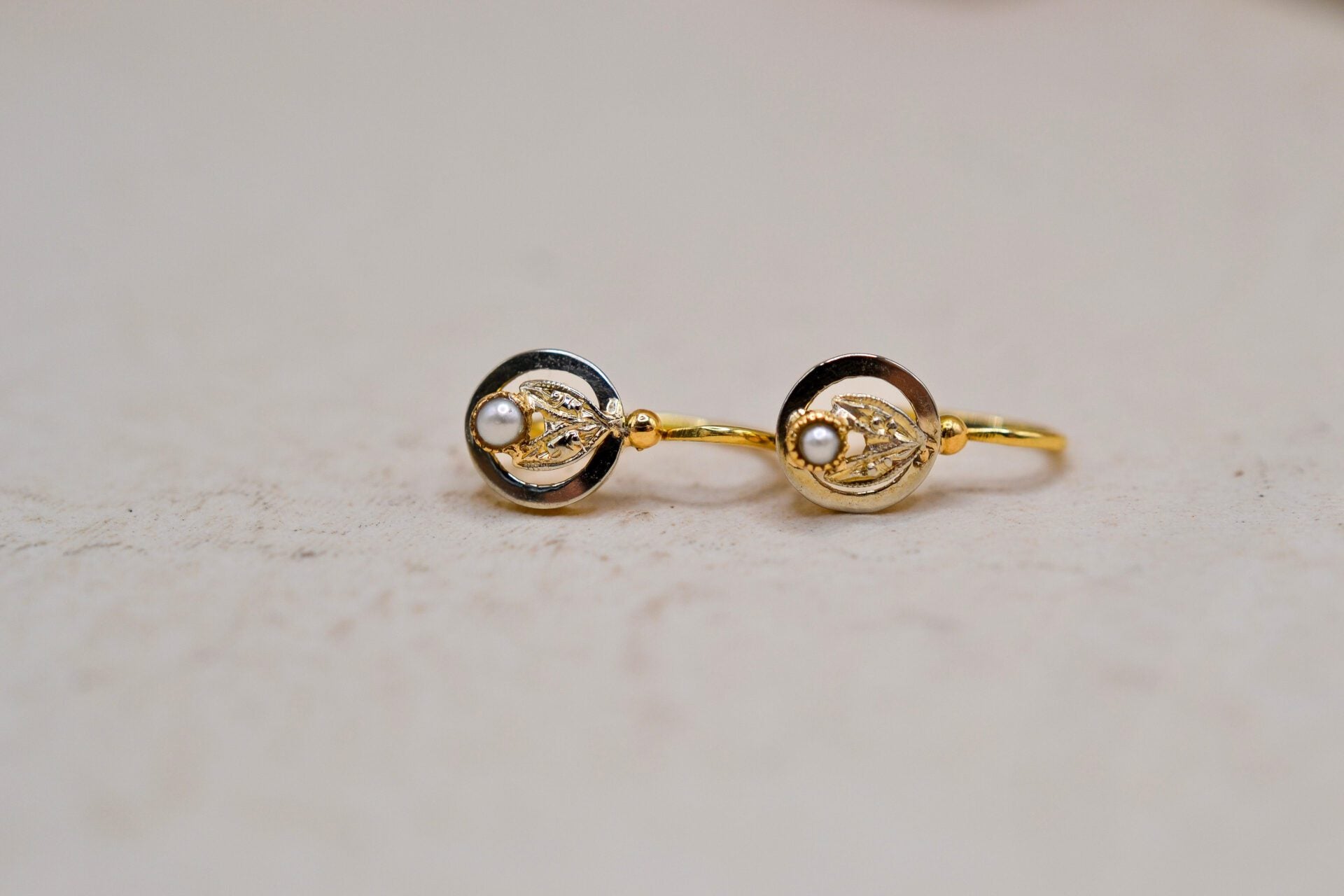 Dormeuses rondes 2 Ors Perles