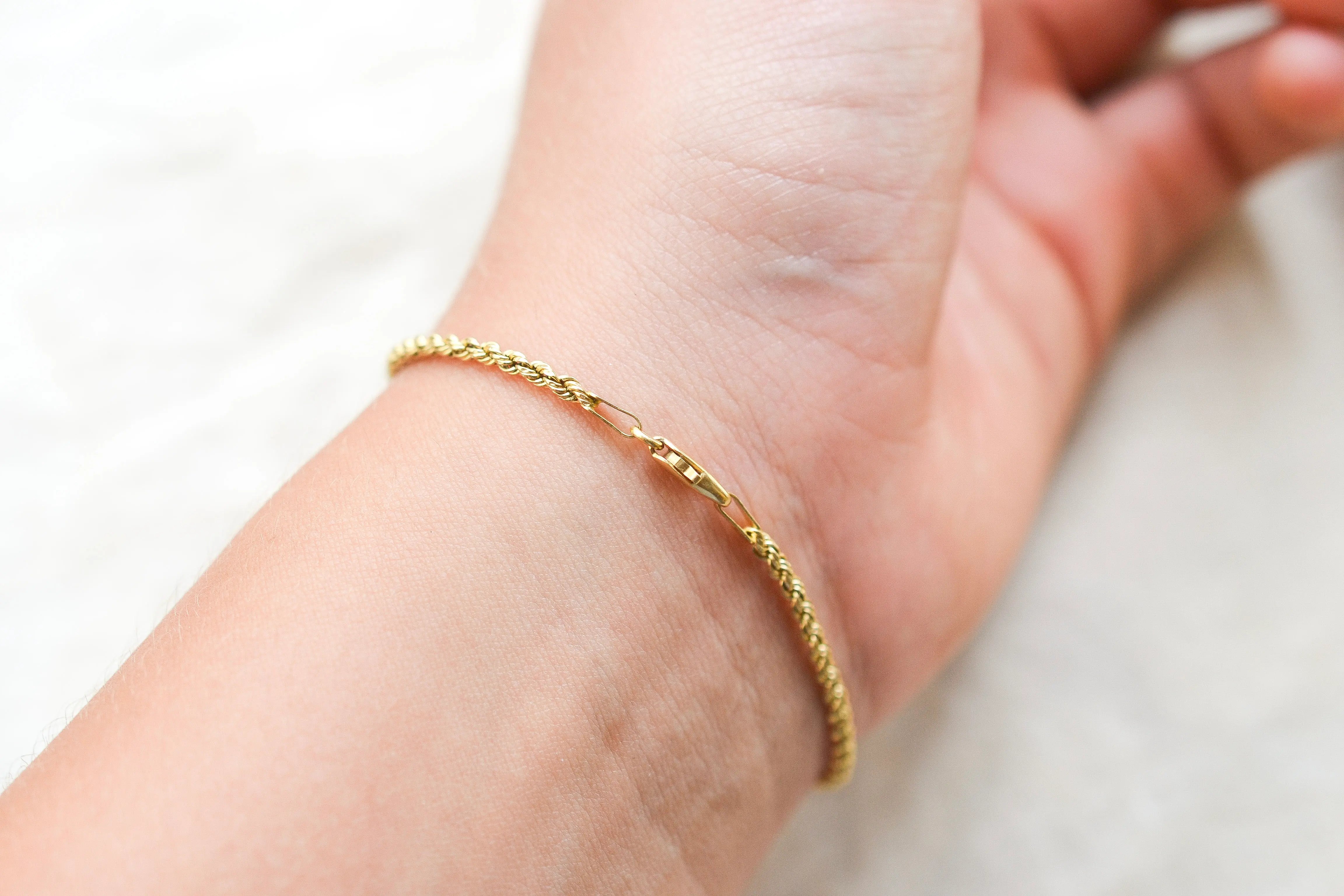 Bracelet maille corde en Or