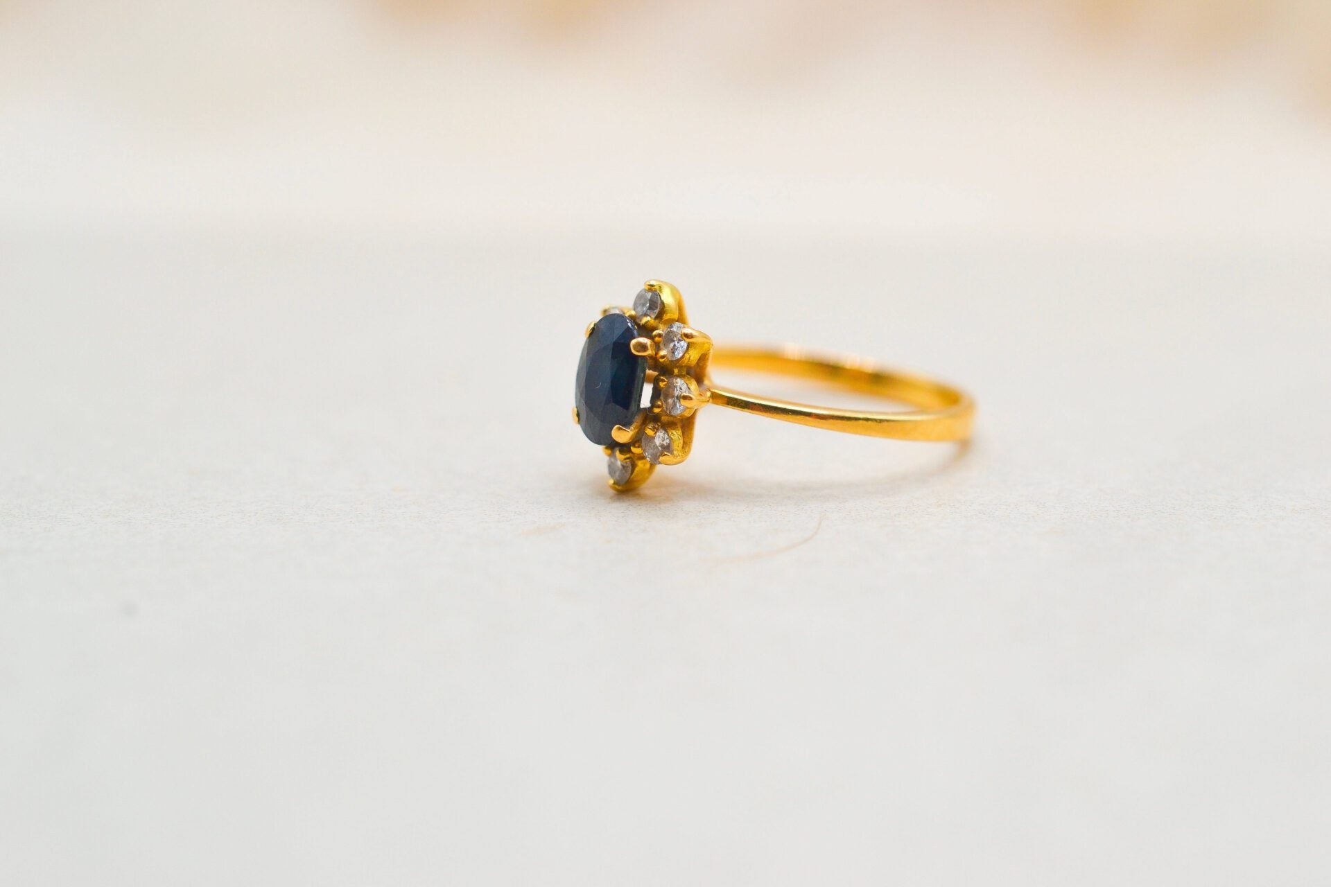 Bague Marguerite Saphir Diamants