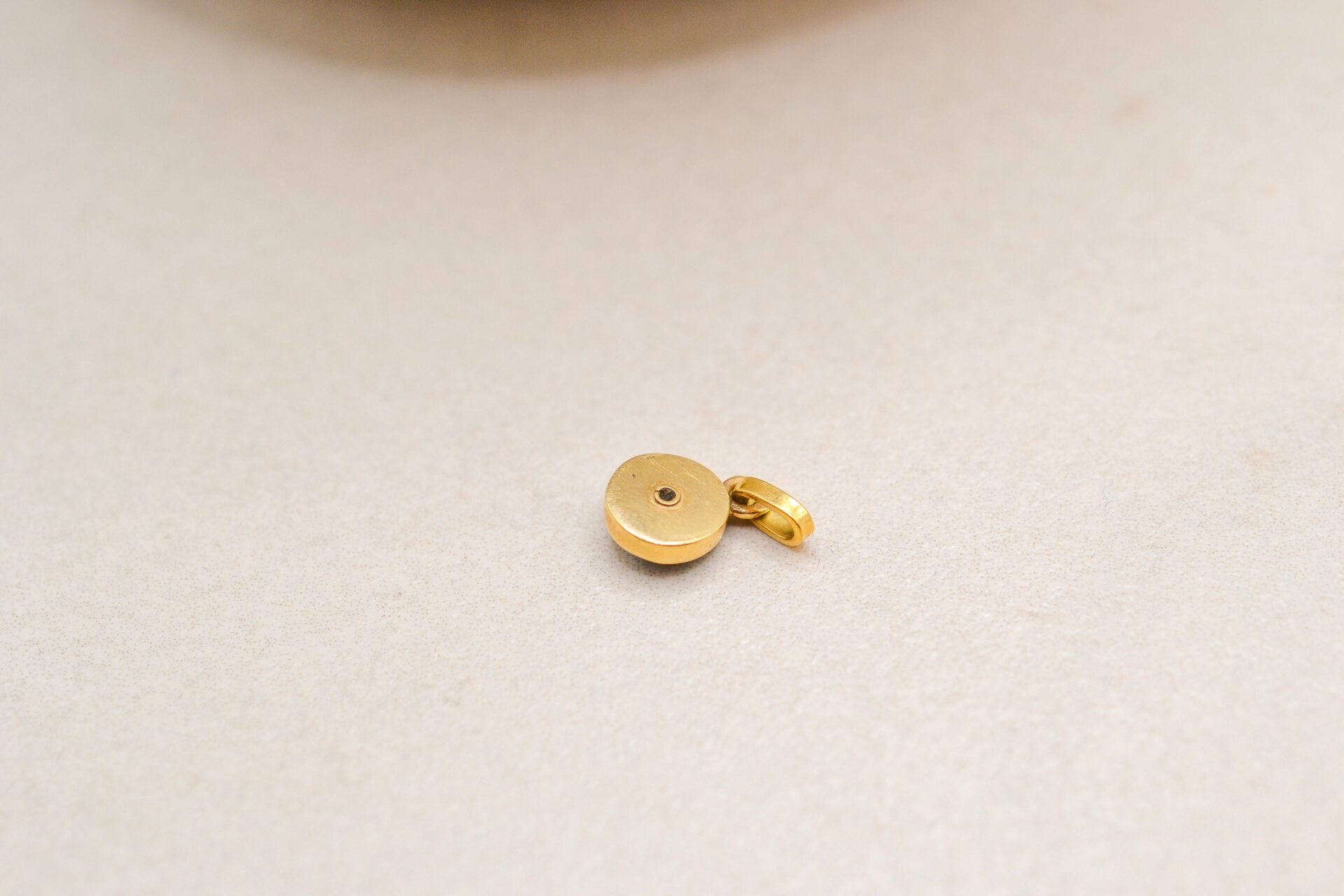 Pendentif Rond Onyx et Diamant