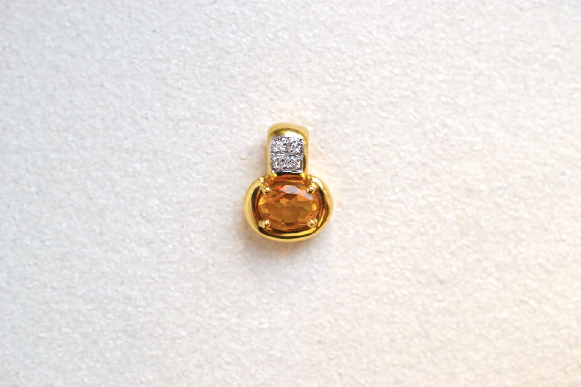 Pendentif Citrine Diamants