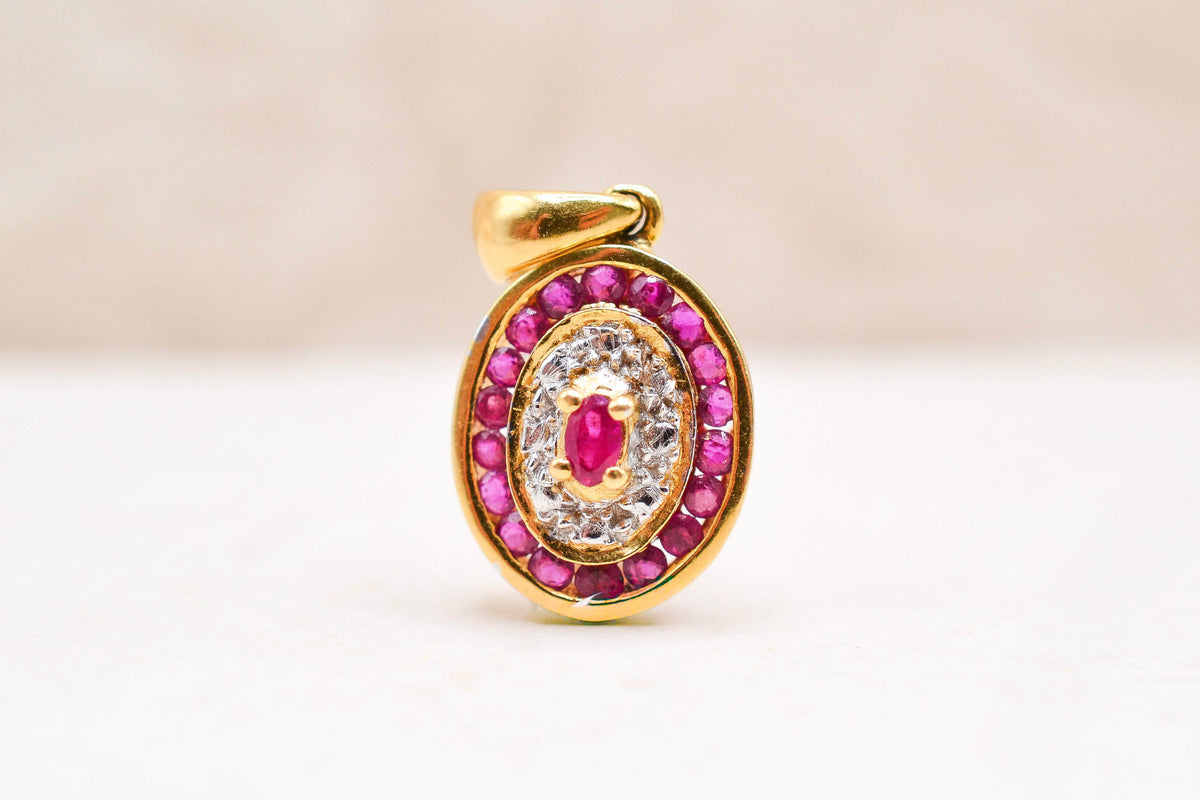 Pendentif Ovale Rubis