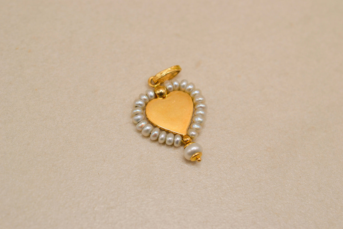 Pendentif coeur ange & Perles