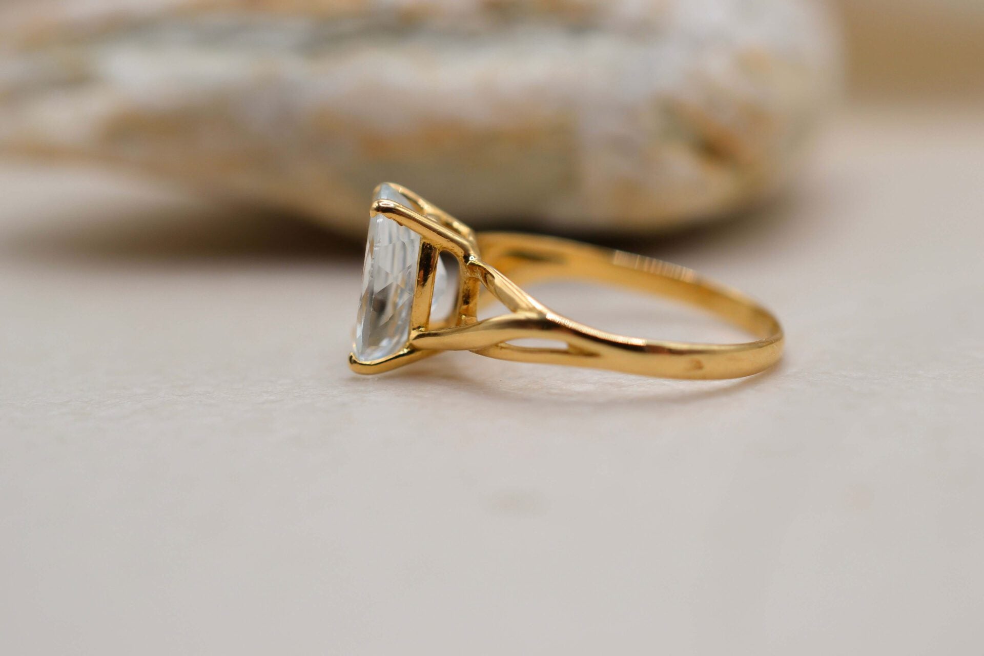 Bague solitaire Aigue-Marine