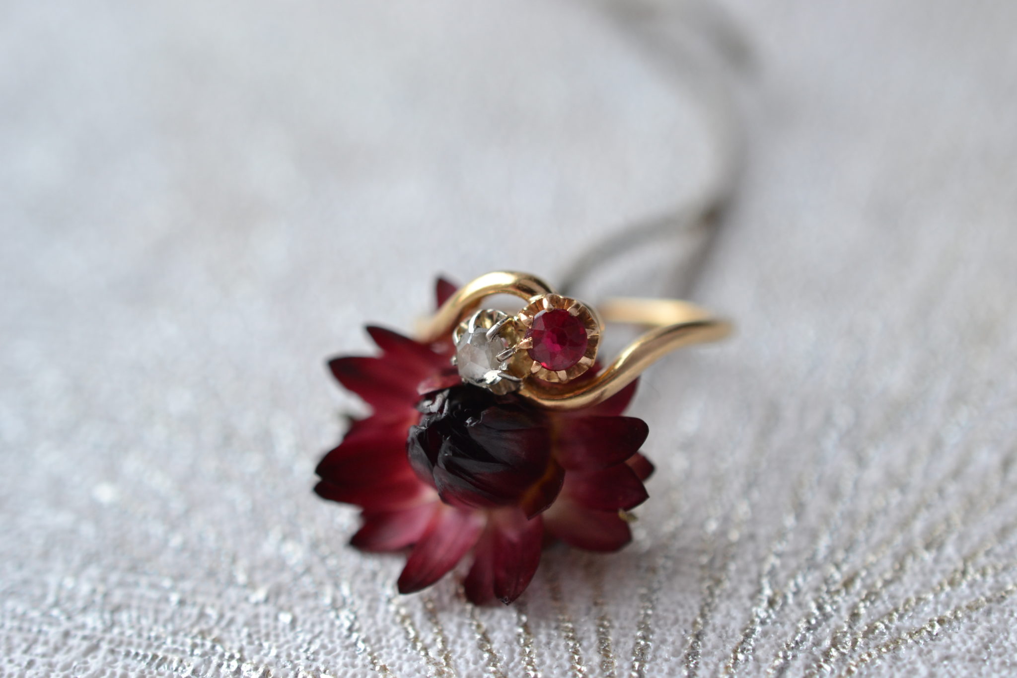 Bague Or Blanc Et Diamant Noir