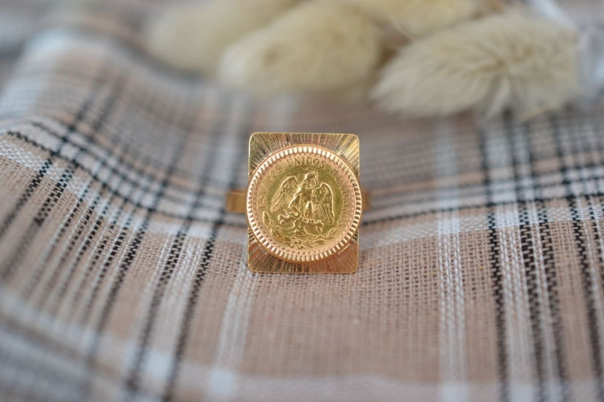 Bague pièce Dos Pesos Mexicain