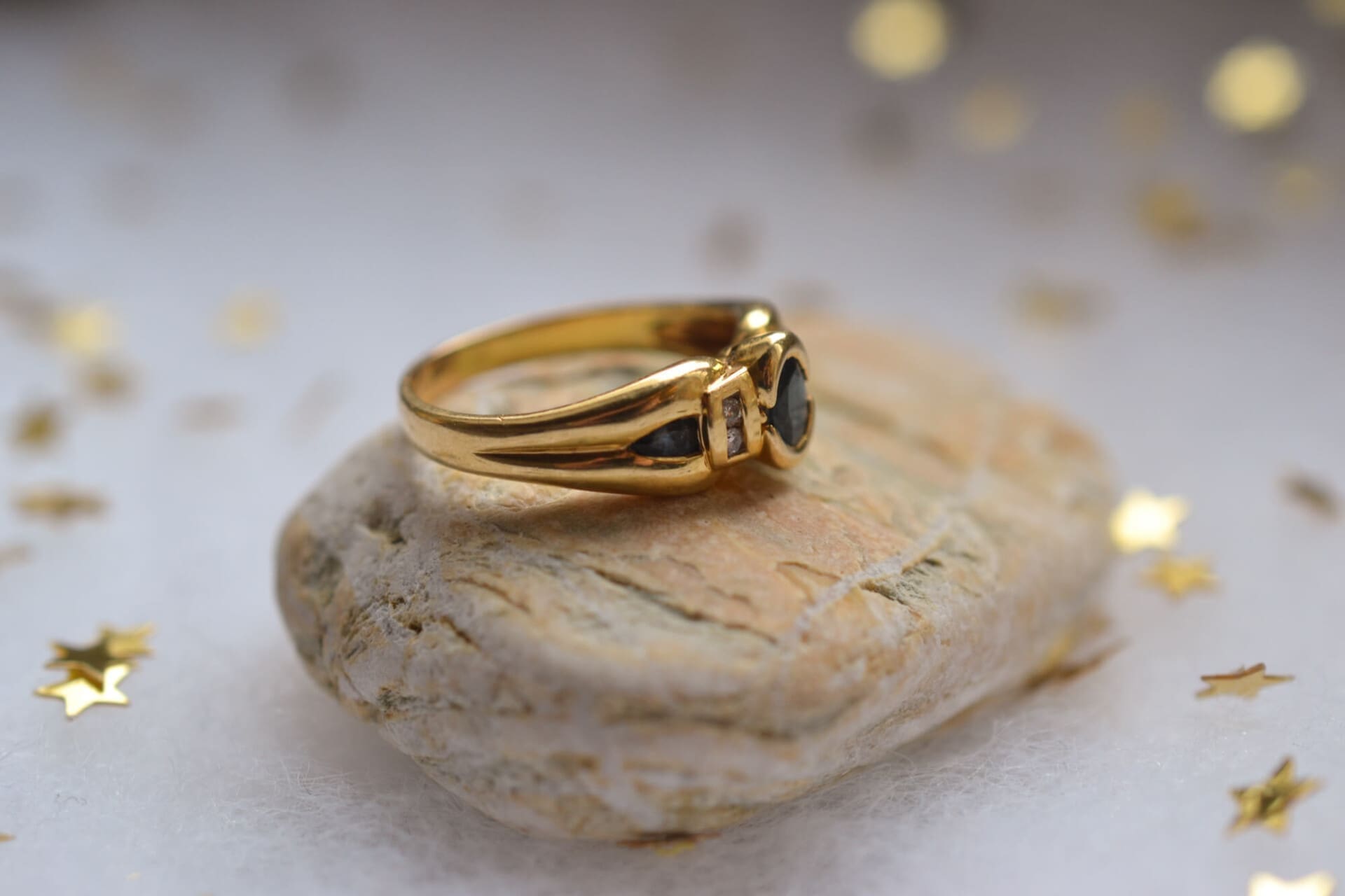Bague Ancienne Alliance Acier – Jonc Agate Créateur, Taille 55