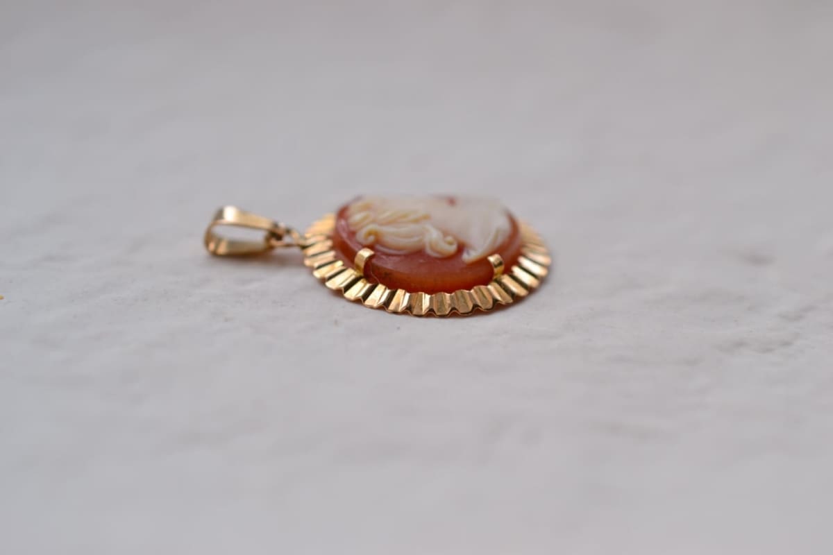 Pendentif Camée rond - pendentif Vintage
