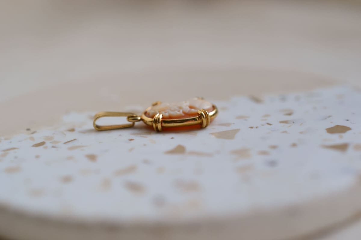 Pendentif Camée serti griffes - pendentif Vintage