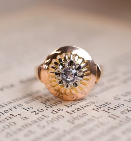 Bague circulaire Art Déco Oxyde - bague ancienne