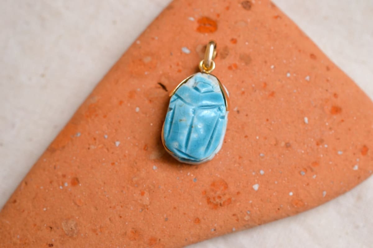 Pendentif scarabée Turquoise - pendentif ancien