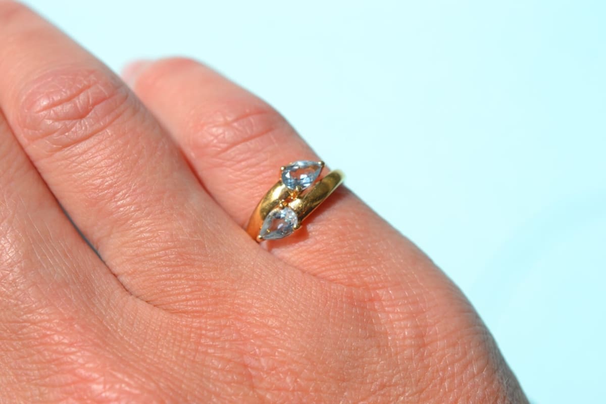 Bague croisée Aigues Marines