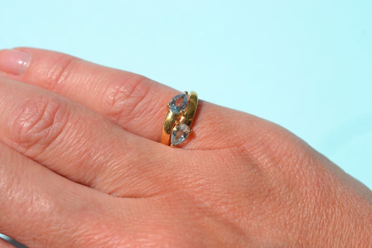 Bague croisée Aigues Marines