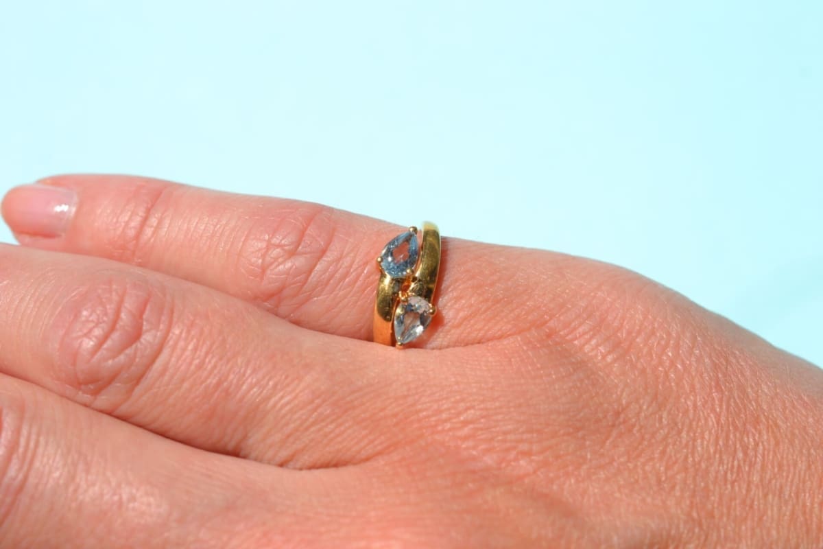 Bague croisée Aigues Marines