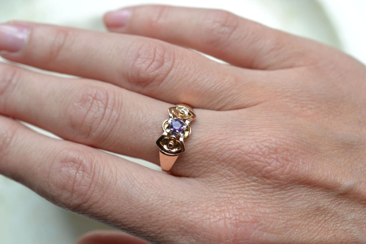 Bague Art Déco Améthyste 2 Ors