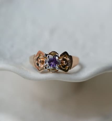 Bague Art Déco Améthyste 2 Ors