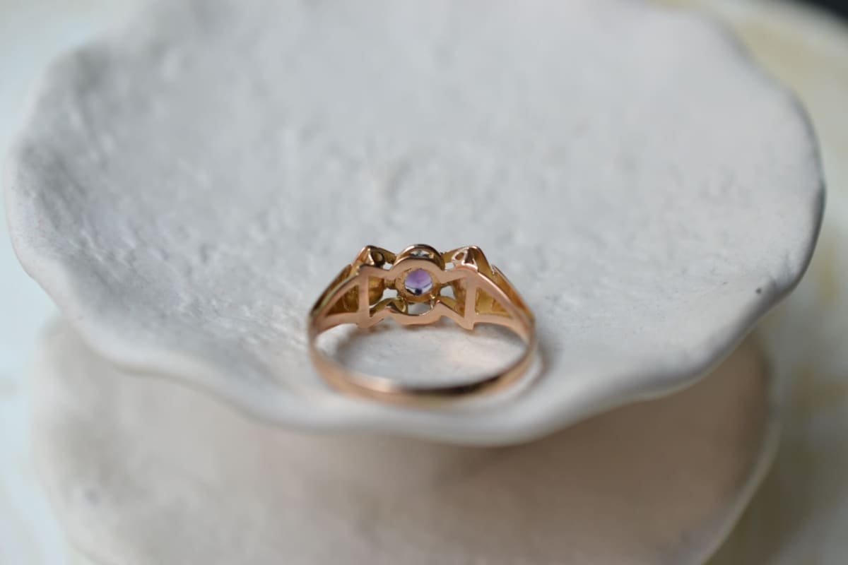 Bague Art Déco Améthyste 2 Ors