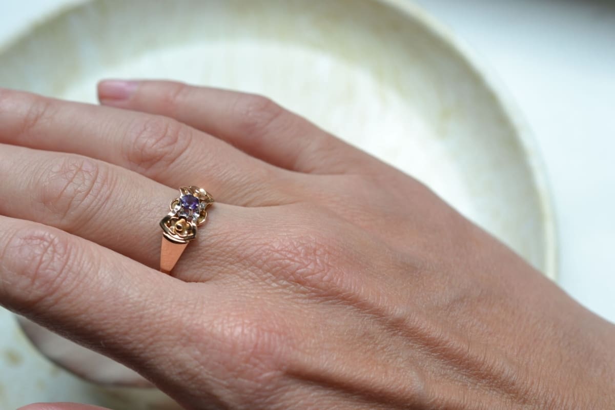 Bague Art Déco Améthyste 2 Ors