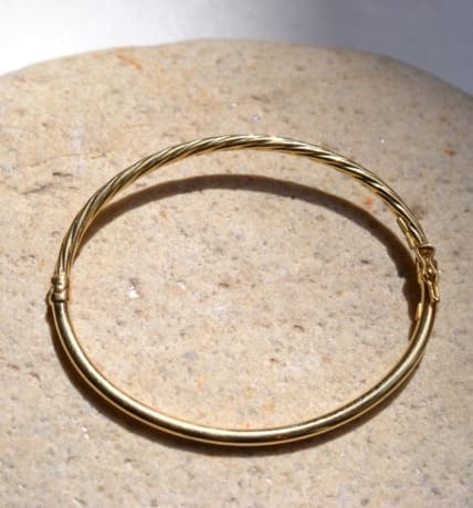 bracelet jonc en or 18 carats ancien seconde main lisse