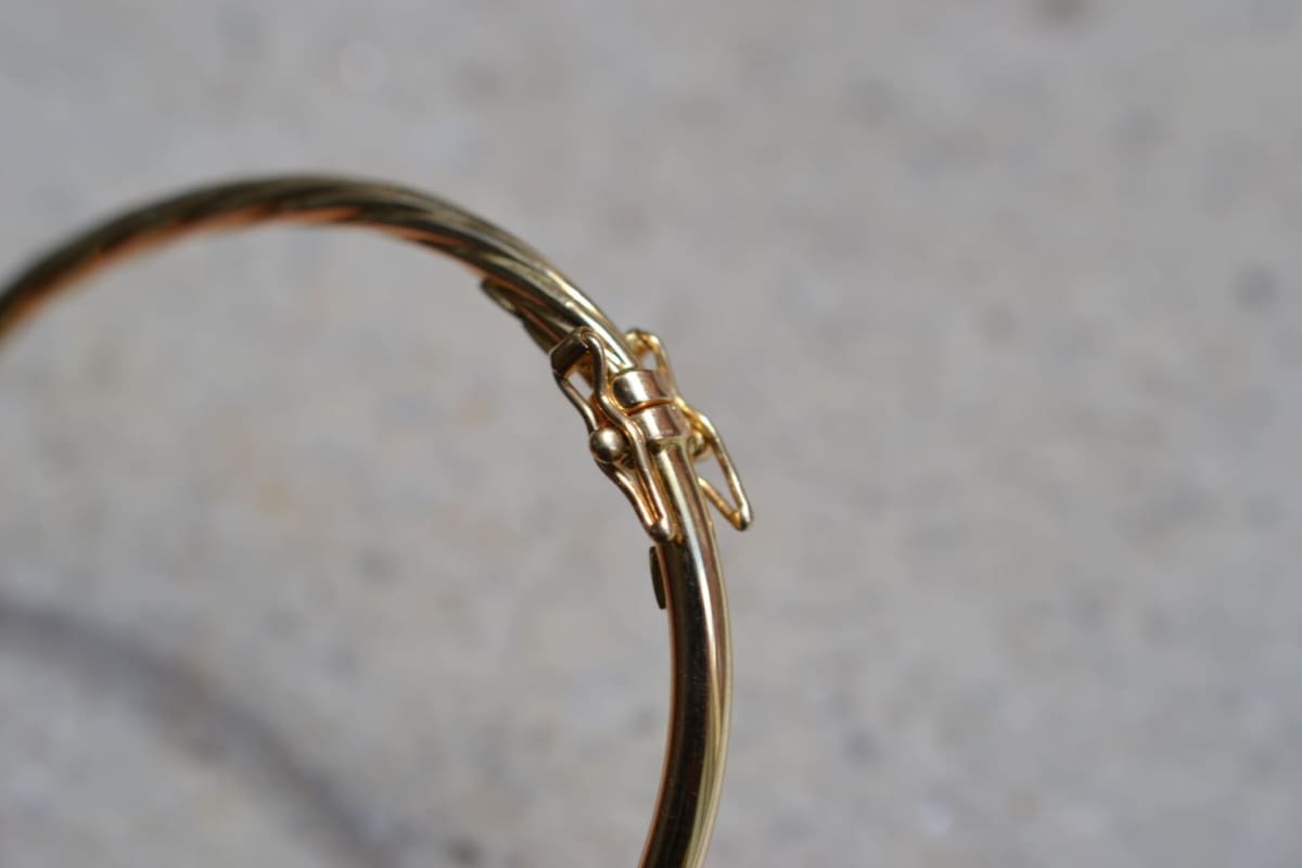 bracelet jonc en or 18 carats Vintage lisse et torsade