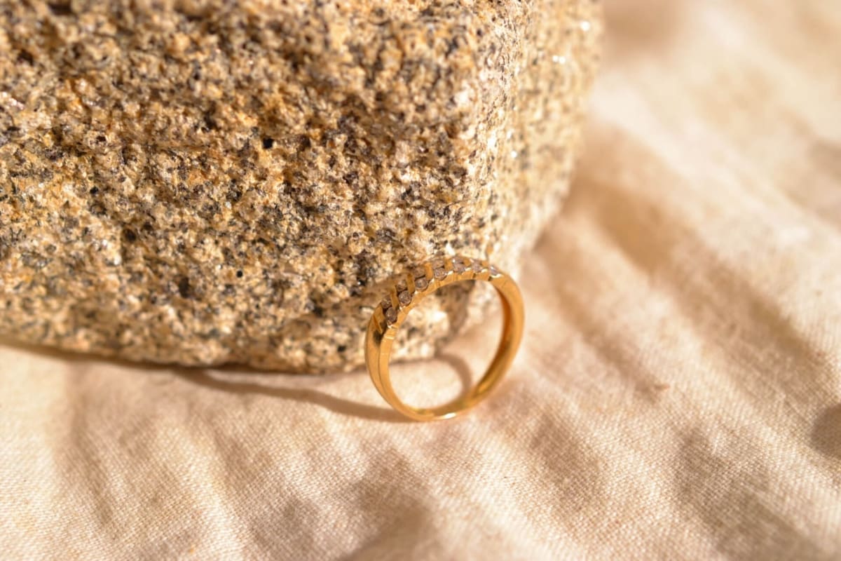 Alliance demi-américaine Or jaune 18 carats Diamants