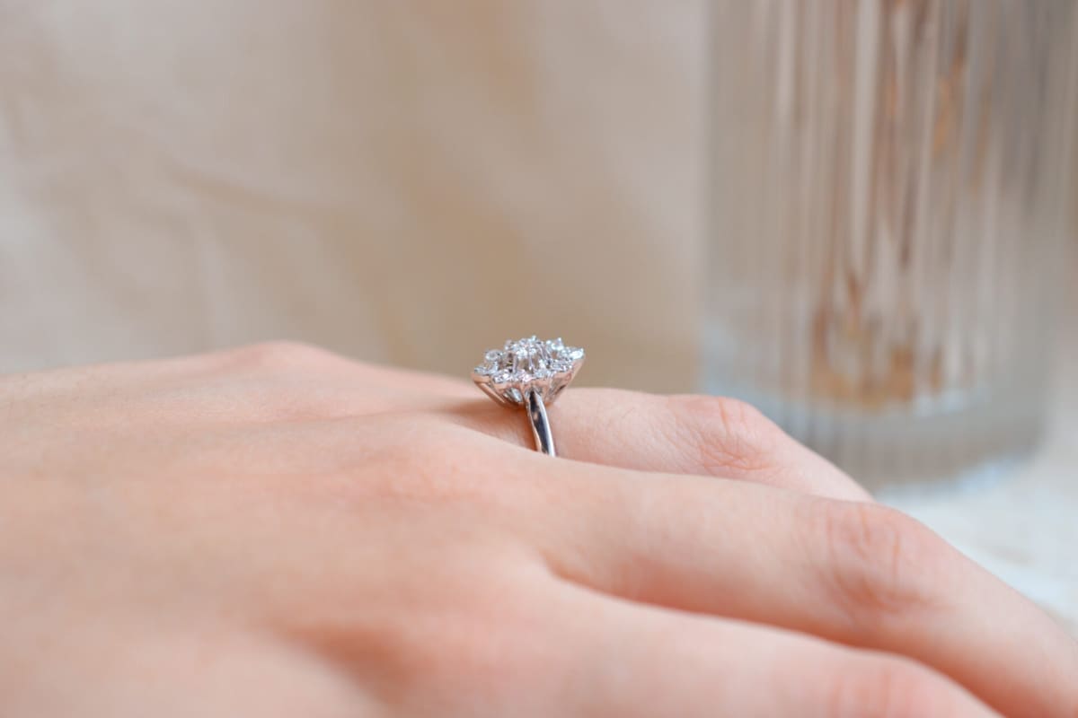 Bague de fiançailles Marguerite Or blanc Diamants