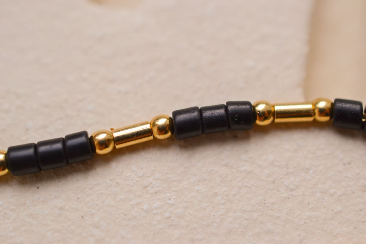 Bracelet lézard et perles de rocailles - bracelet de seconde main