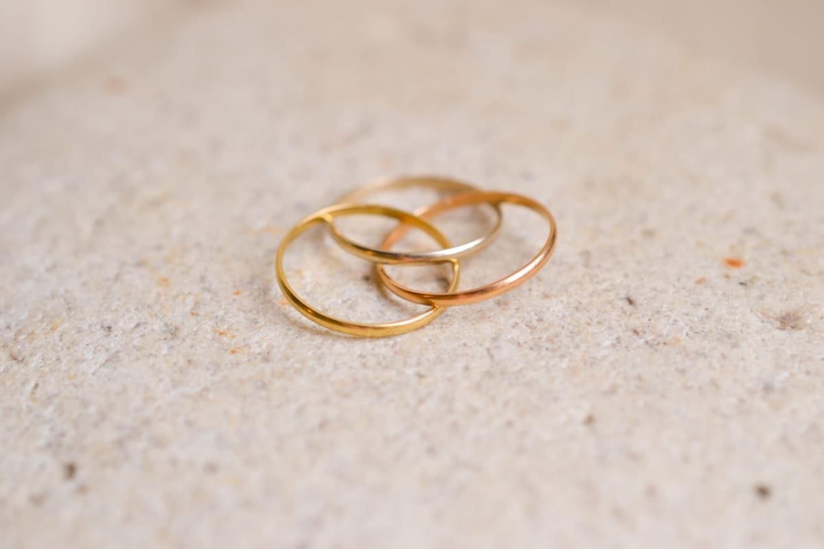 Bague Vintage 3 anneaux style Trinity 3 Ors 18 carats