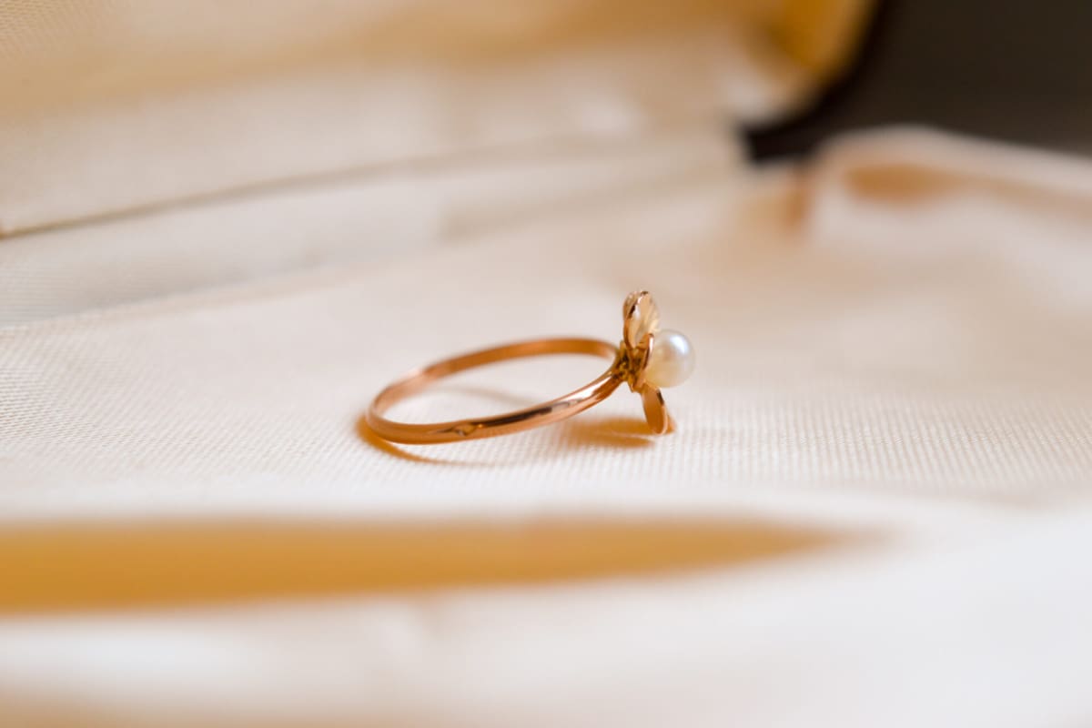 Bague Vintage en Or jaune 18 carats sertie d'une Perle de culture