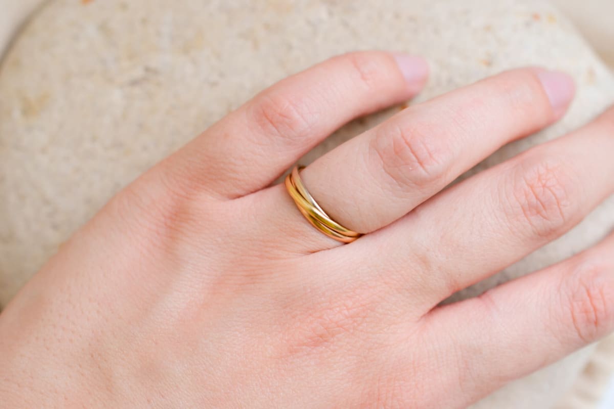 Bague de fiançailles en Or jaune, Or blanc et Or rose 18 carats