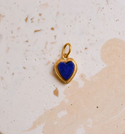 Pendentif ancien en Or jaune 18 carats orné de Lapis Lazuli