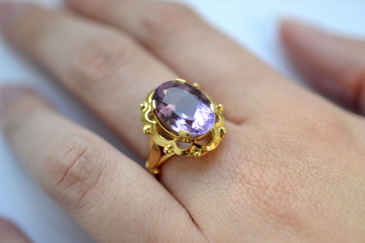 bague amethyste polylobée