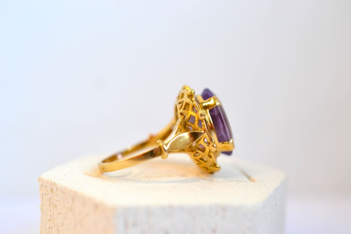 bague cocktail amethyste polylobée