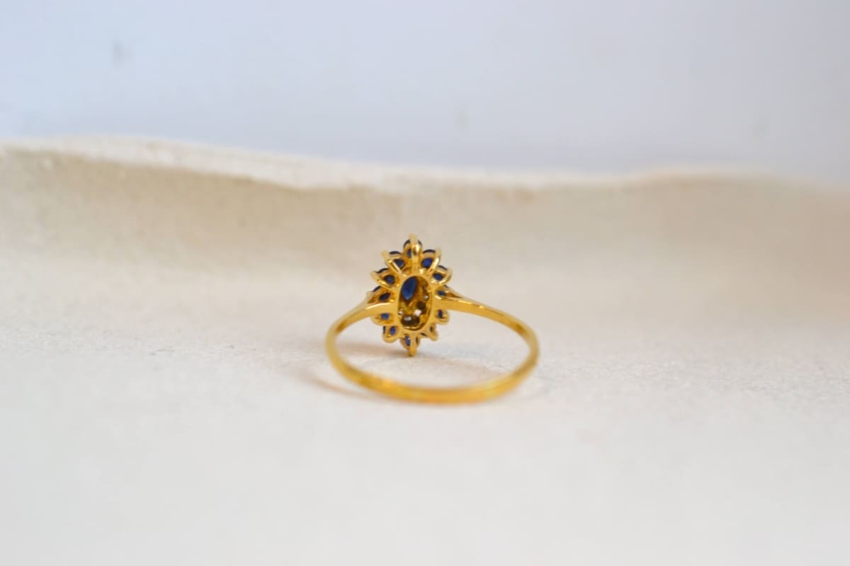 bague marguerite saphir et diamants