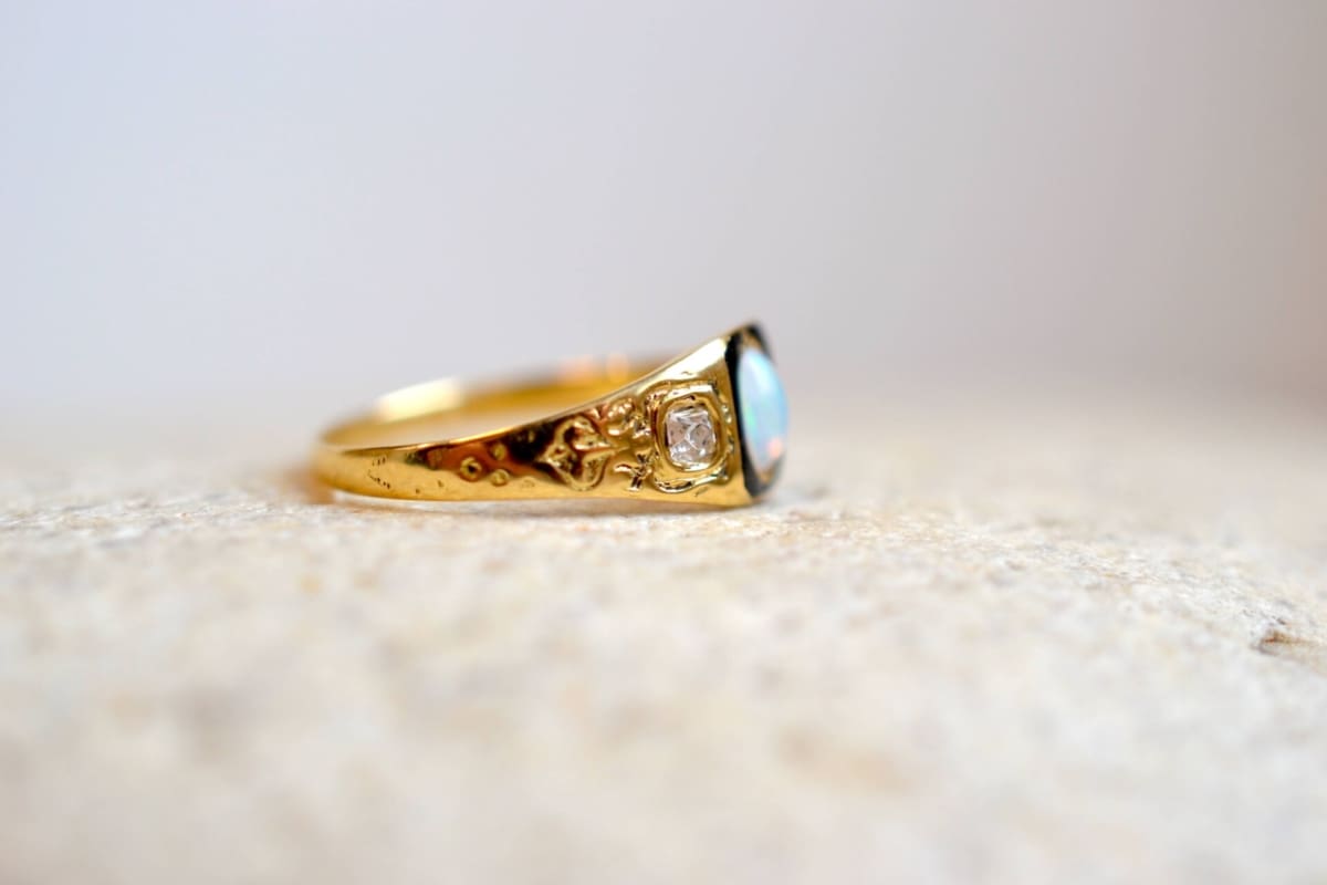 bague opale diamants