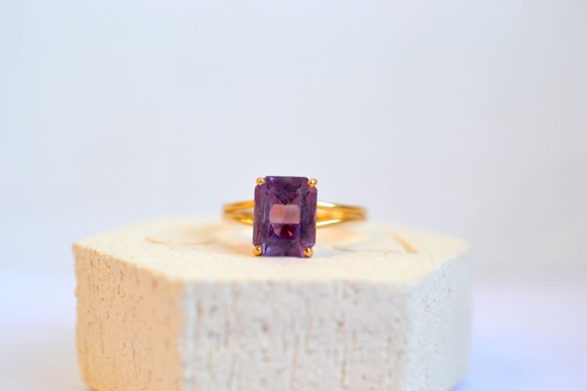 bague solitaire amethyste