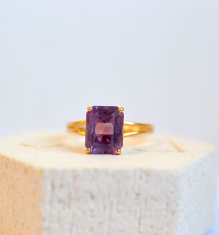 bague solitaire amethyste