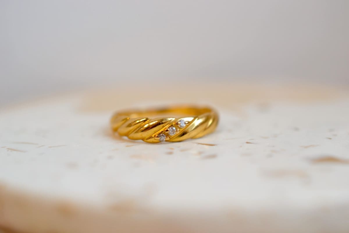 bague torsadee diamants