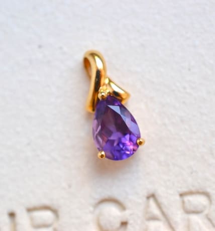 pendentif amethyste taille poire