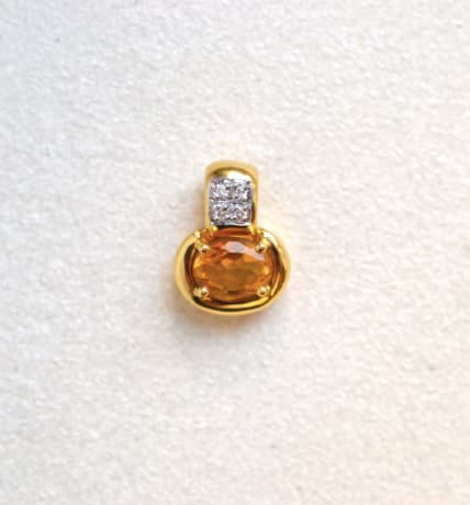 pendentif citrine diamants
